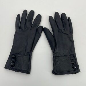 UEC Guess black leather gloves size small rhinestone detail